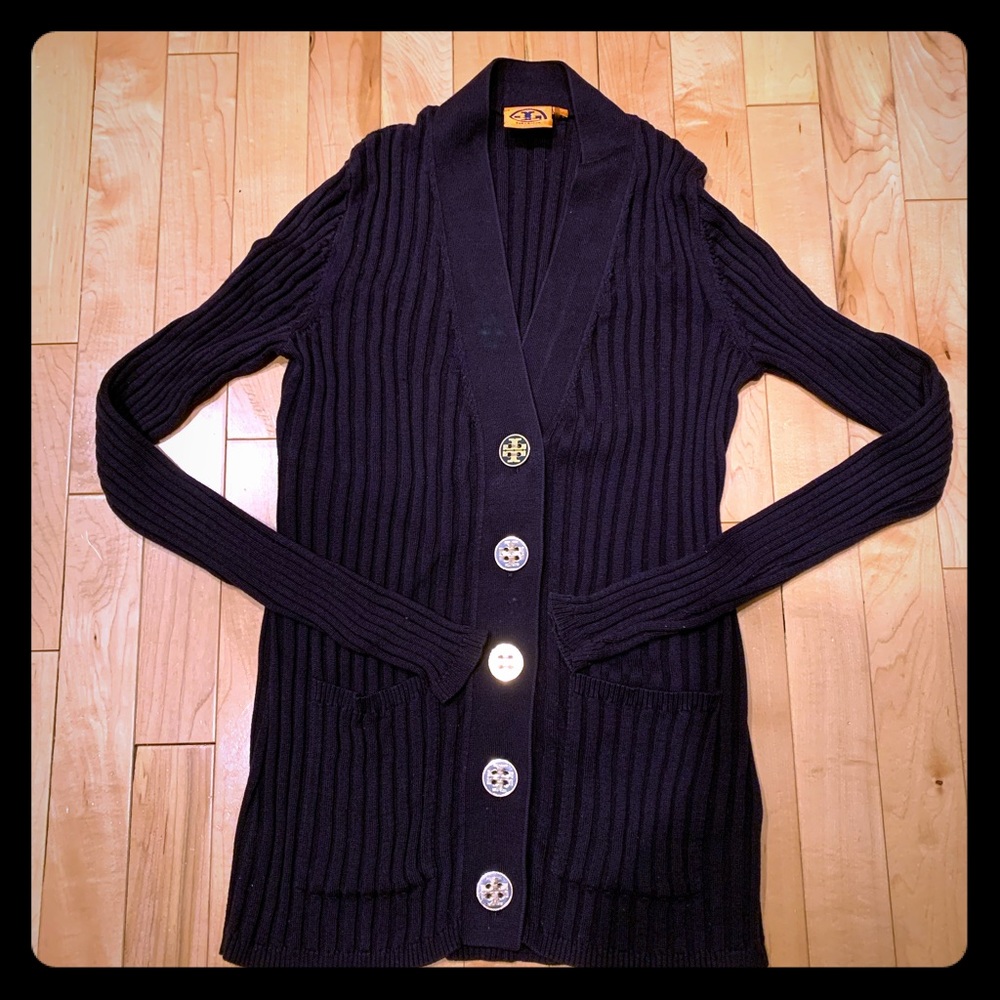 Tory Burch ribbed knit cardigan size S